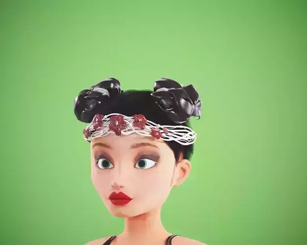 cartoon rigged  girl
