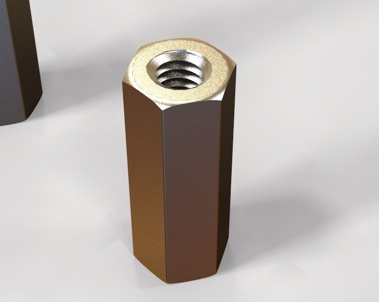 M7 Hexagonal Stud Connector 3D print model_1