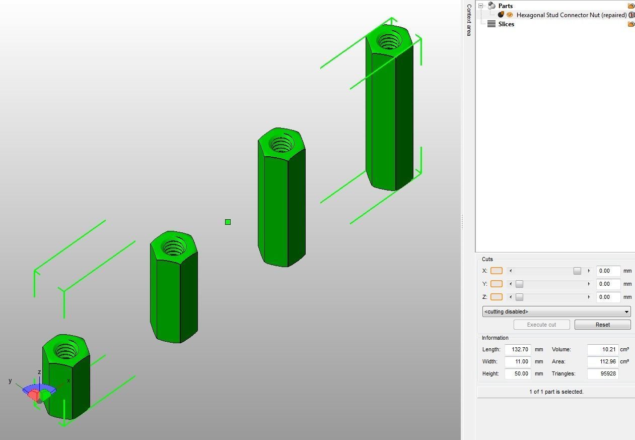 M7 Hexagonal Stud Connector 3D print model_13