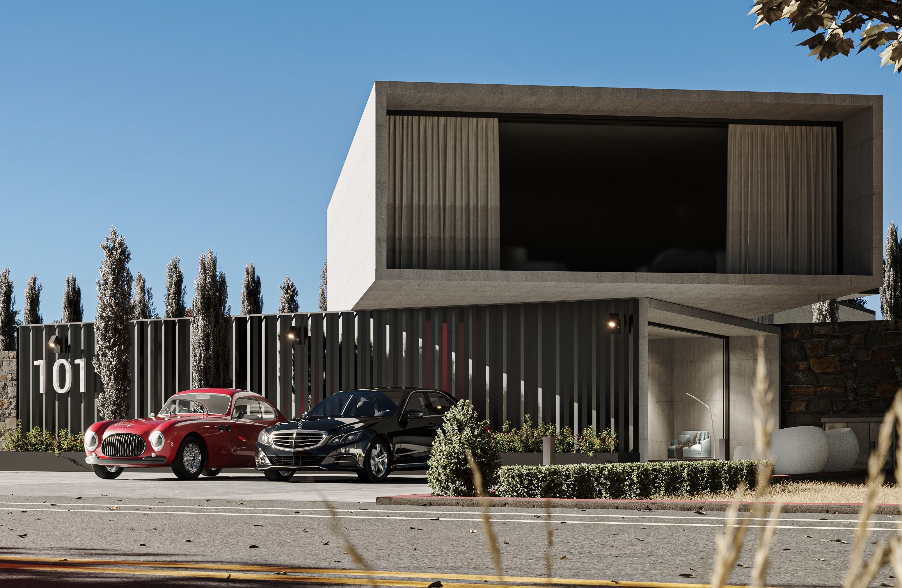 Modern Exterior House Container Design 3D model_1