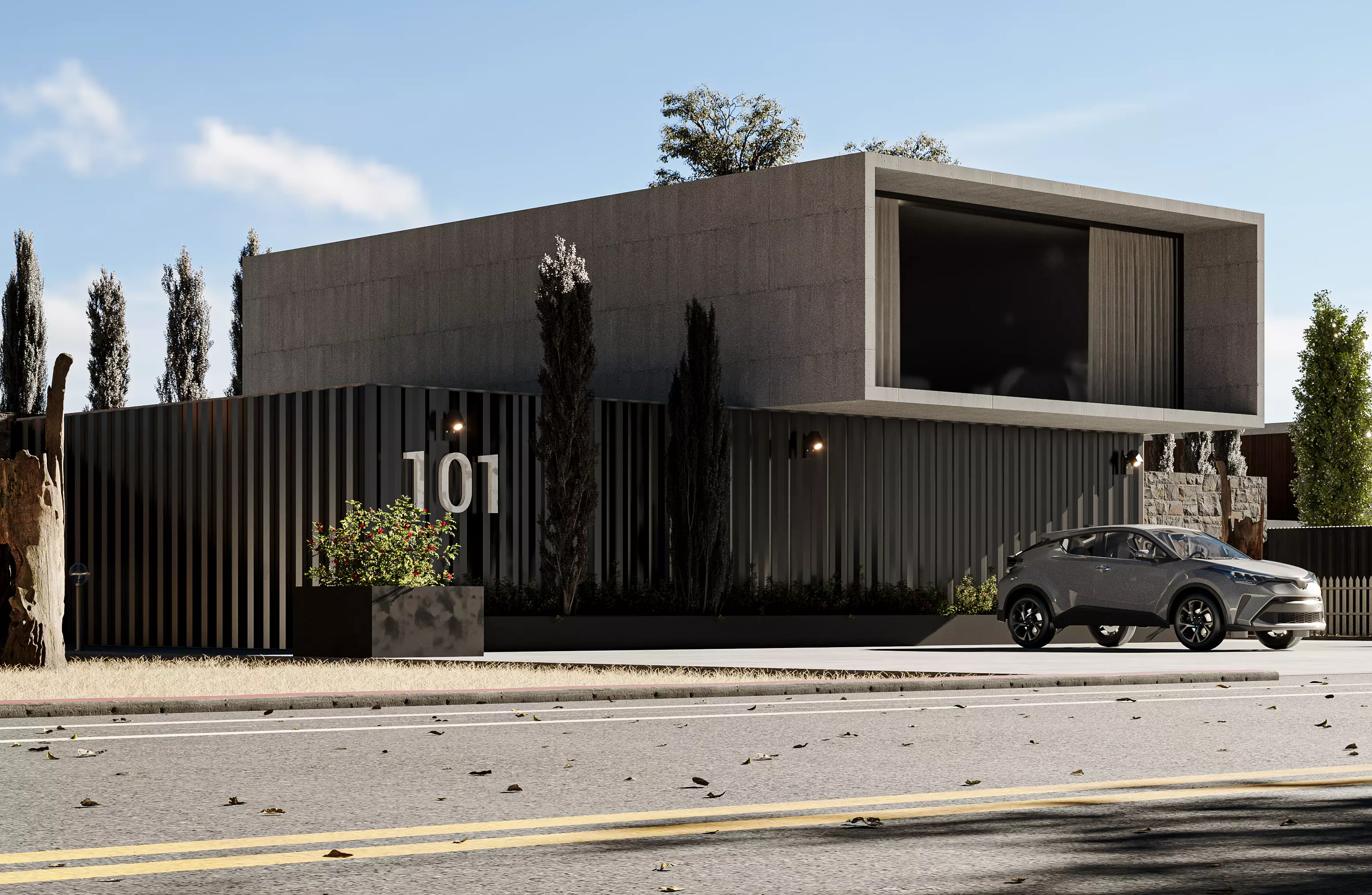 Modern Exterior House Container Design 3D model_0