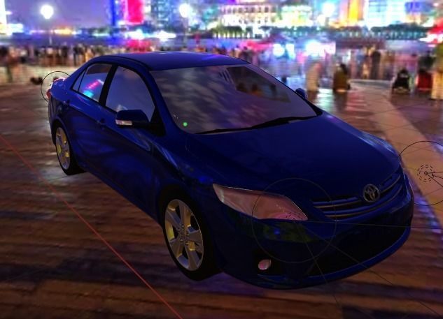 Animation road and rain 3D model_10