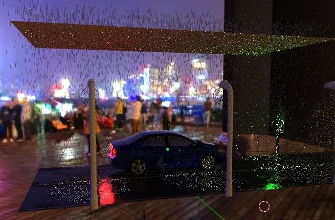 Animation road and rain 3D model_9