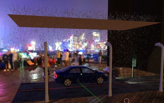 Animation road and rain 3D model_8