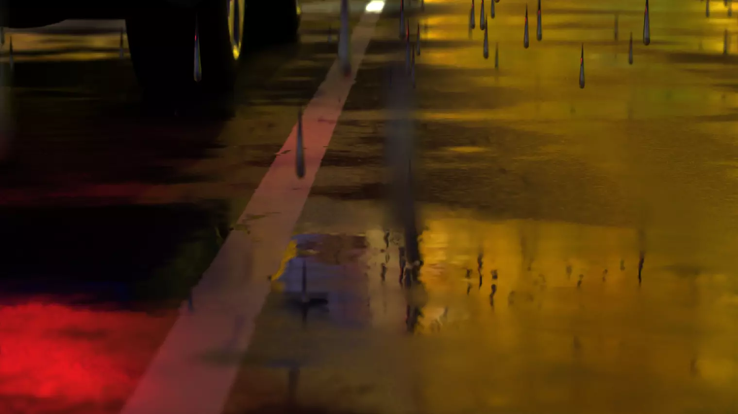 Animation road and rain 3D model_0