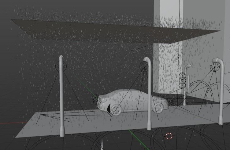 Animation road and rain 3D model_4