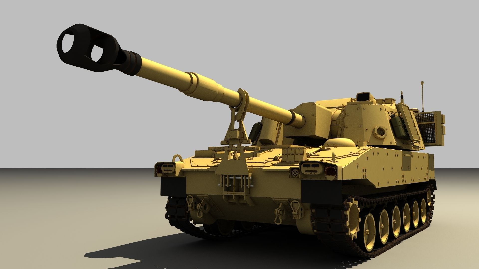 Paladin military tank Free 3D model_4
