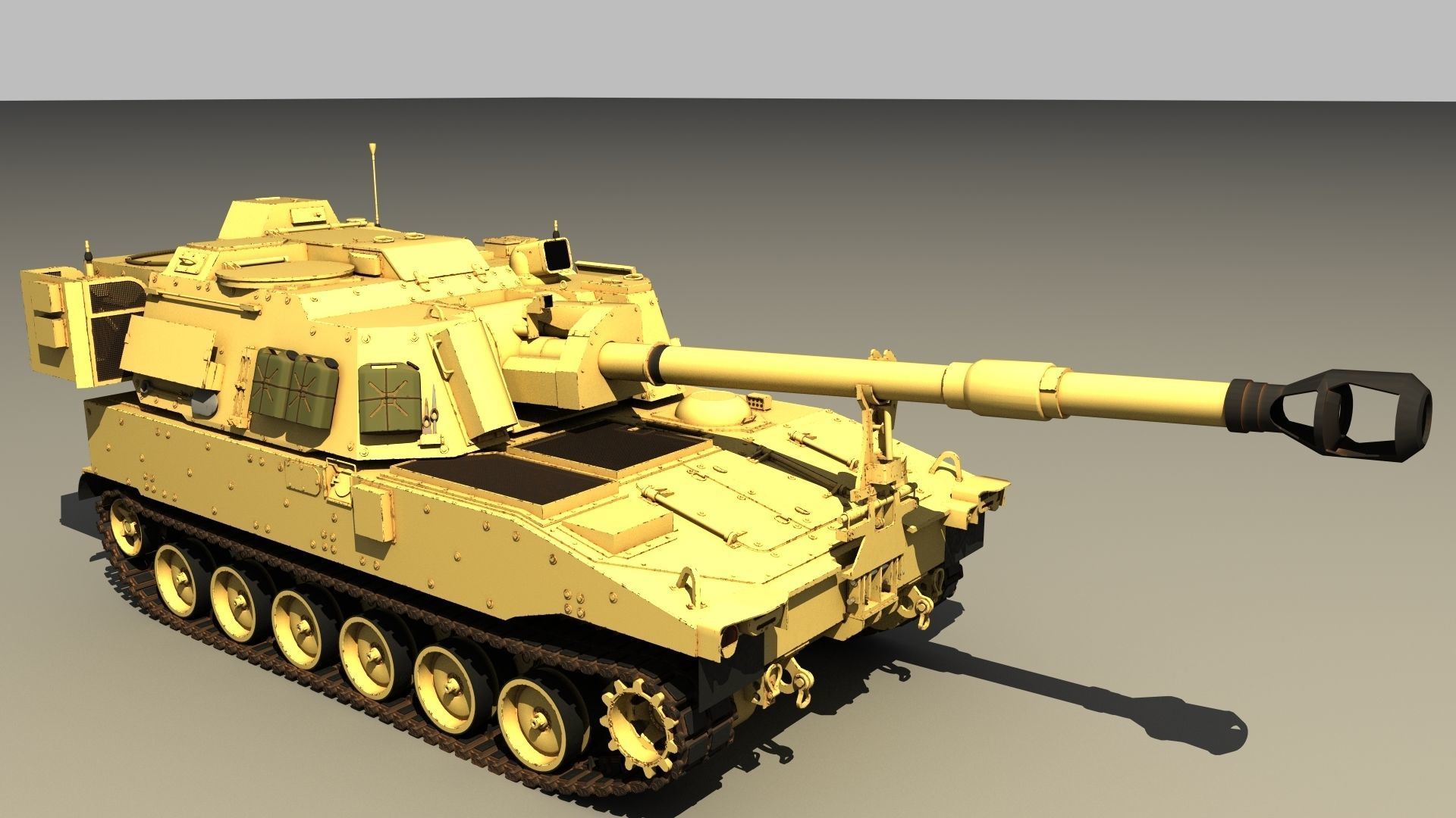 Paladin military tank Free 3D model_5