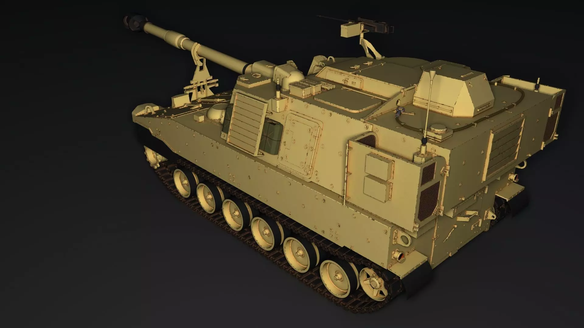 Paladin military tank Free 3D model_0