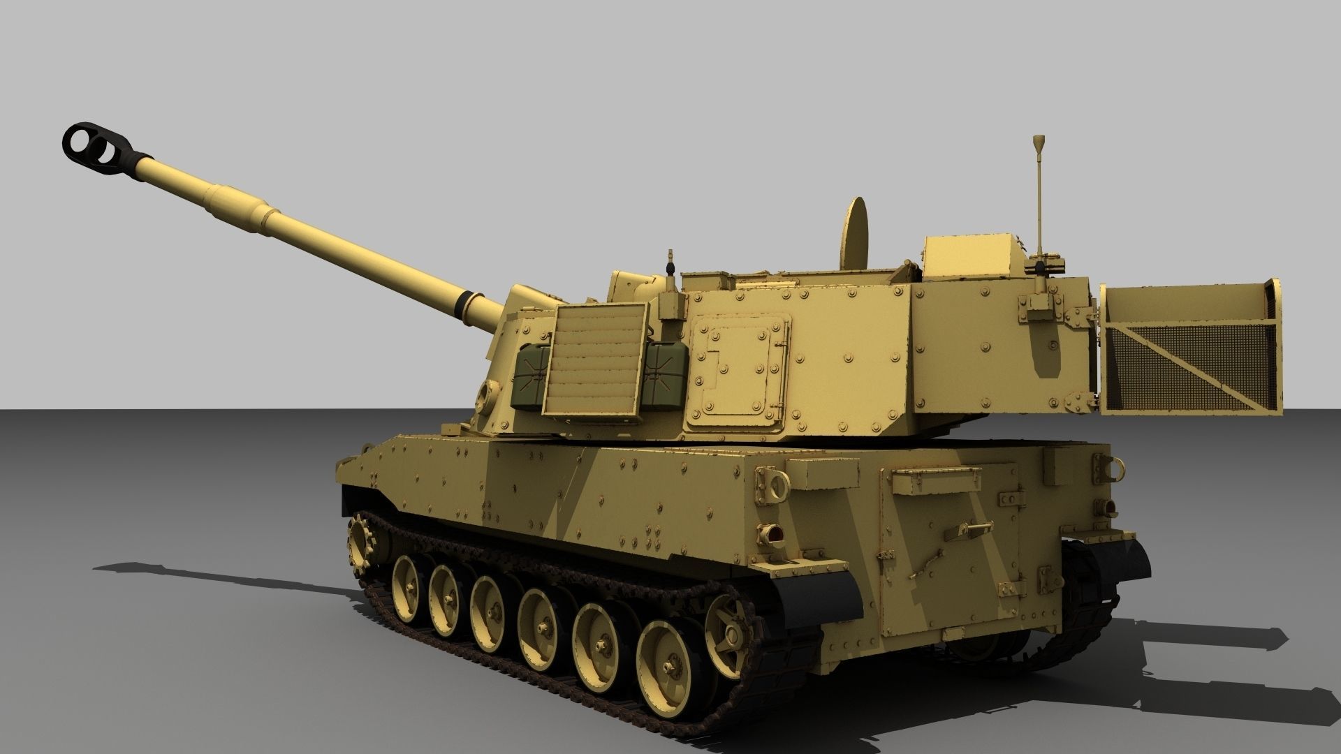 Paladin military tank Free 3D model_3