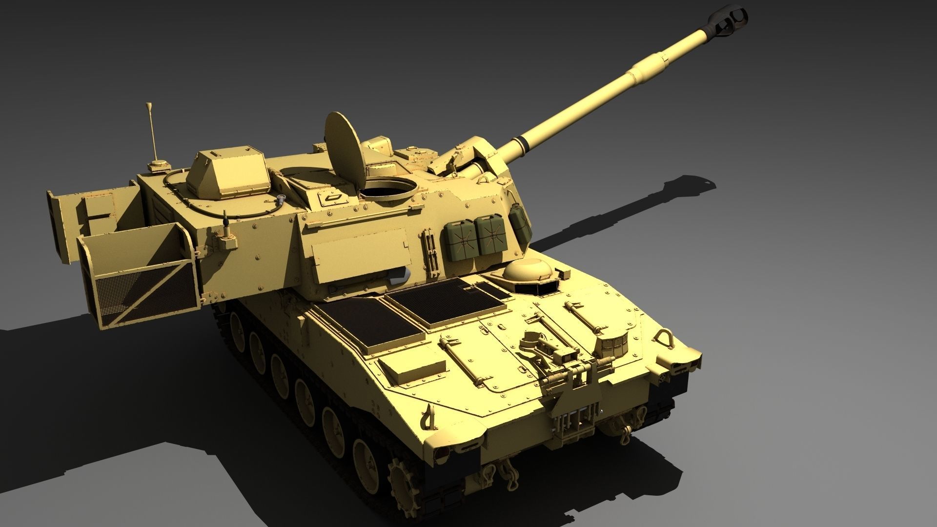 Paladin military tank Free 3D model_6