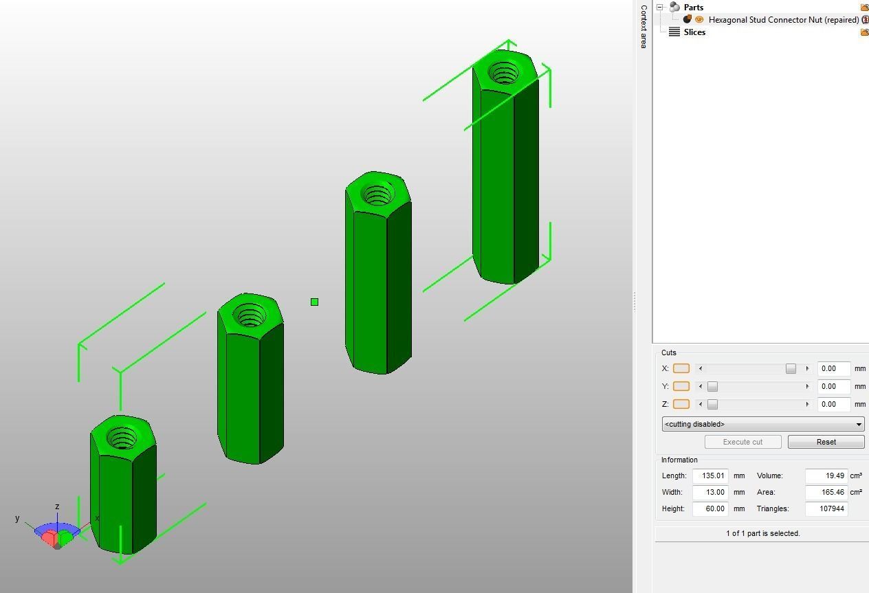 M8 Hexagonal Stud Connector 3D print model_12