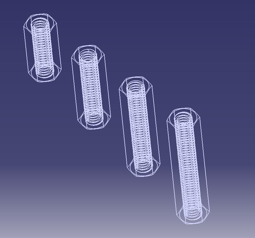 M8 Hexagonal Stud Connector 3D print model_3