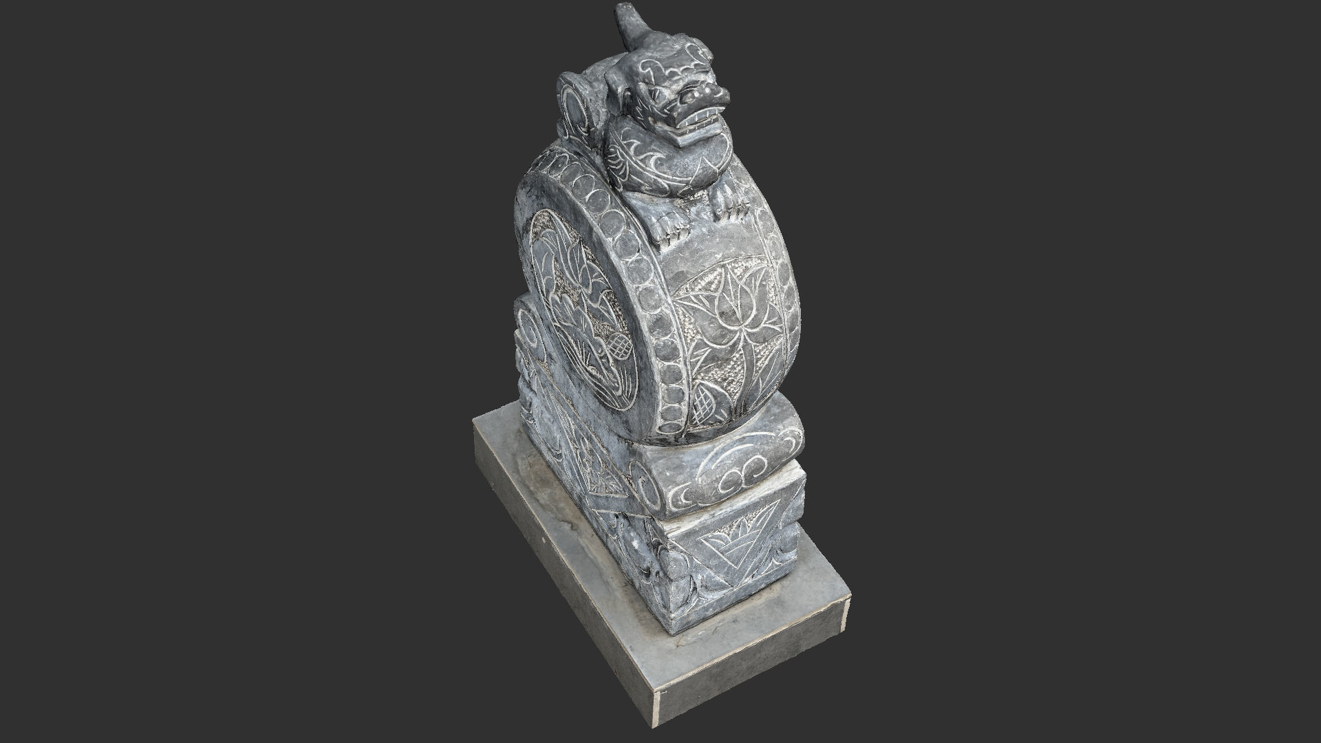 3D scan Chinese Stone Sculpture 3D model_12