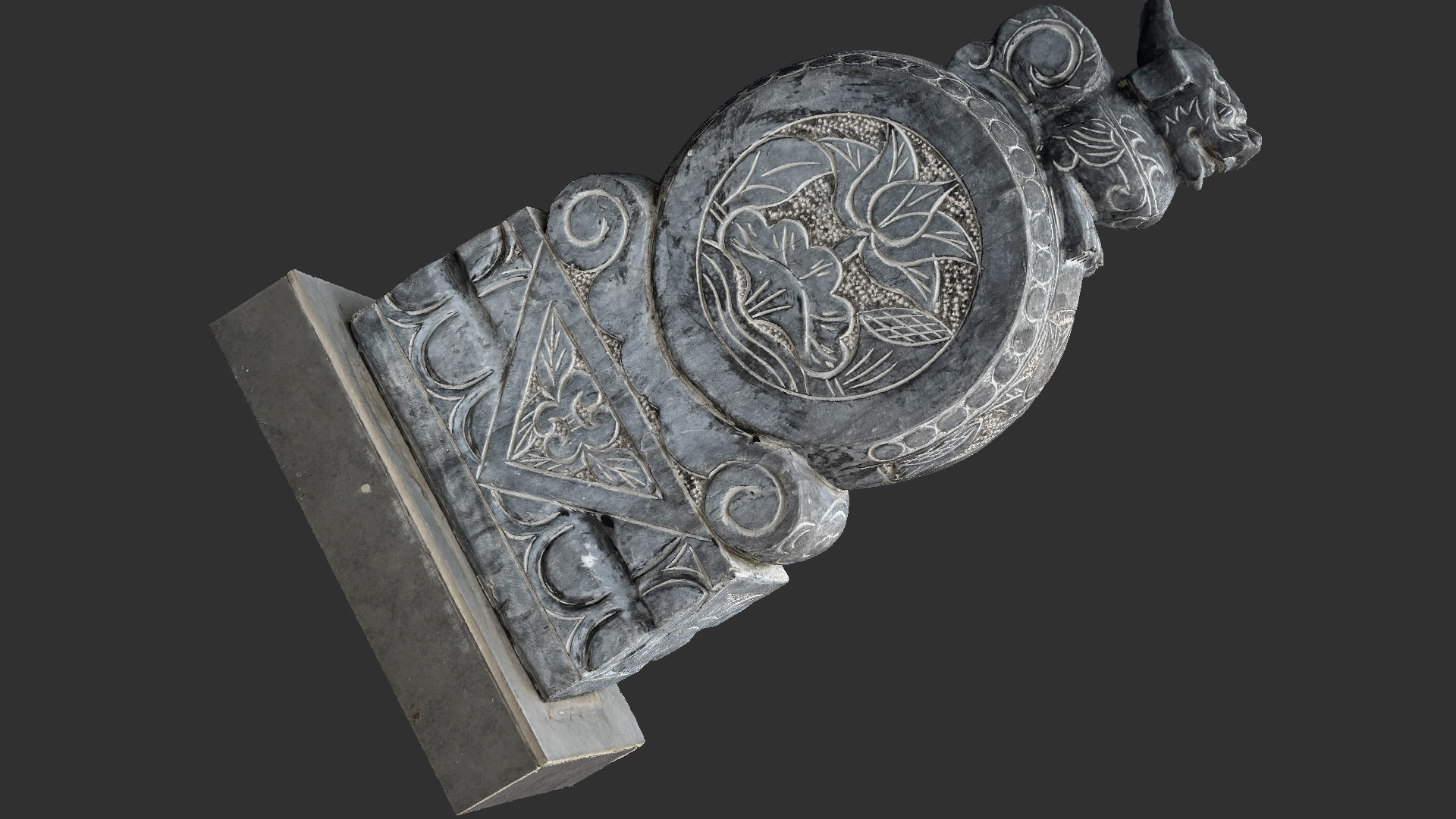 3D scan Chinese Stone Sculpture 3D model_10