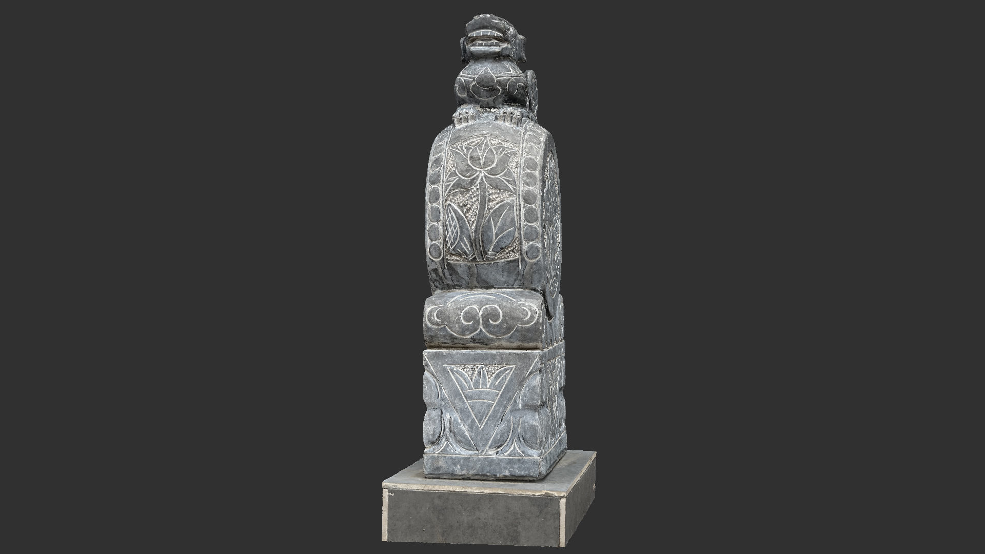 3D scan Chinese Stone Sculpture 3D model_4
