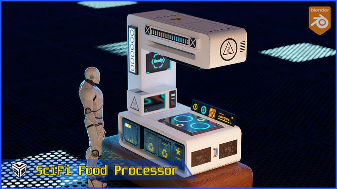 SciFi Cooking Station - Food Processor Game Ready 3D Model Low-poly 3D model 2