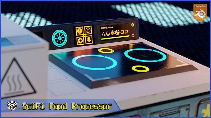 SciFi Cooking Station - Food Processor Game Ready 3D Model Low-poly 3D model 5