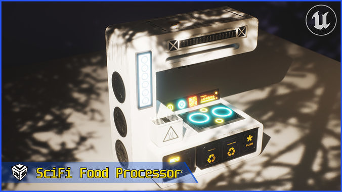 SciFi Cooking Station - Food Processor Game Ready 3D Model Low-poly 3D model 7