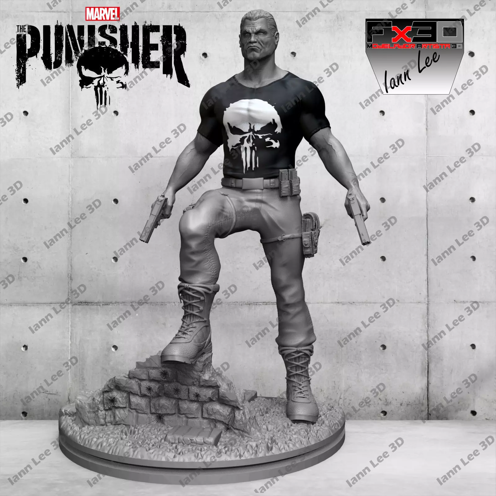 Punisher el Castigador Marvel Fan Art 3D print model