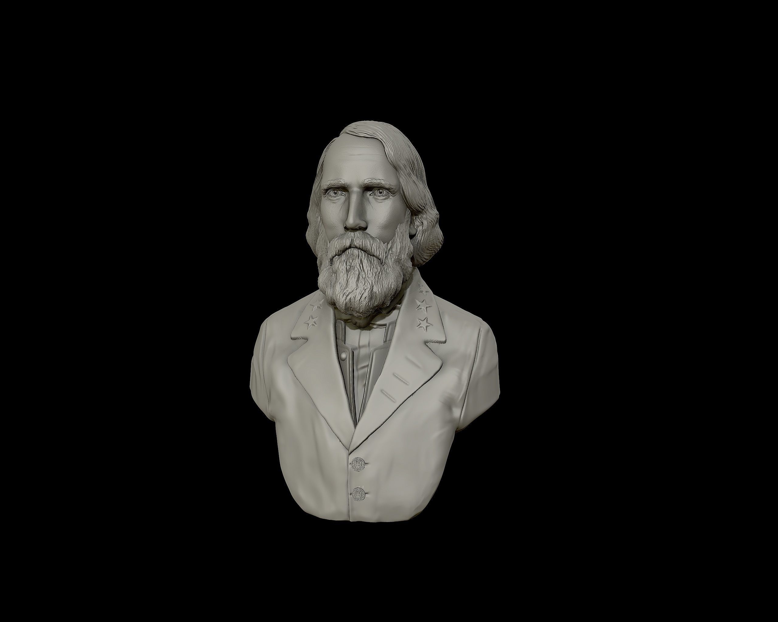 General Ambrose Powell Hill  bust sculpture 3D print model_10