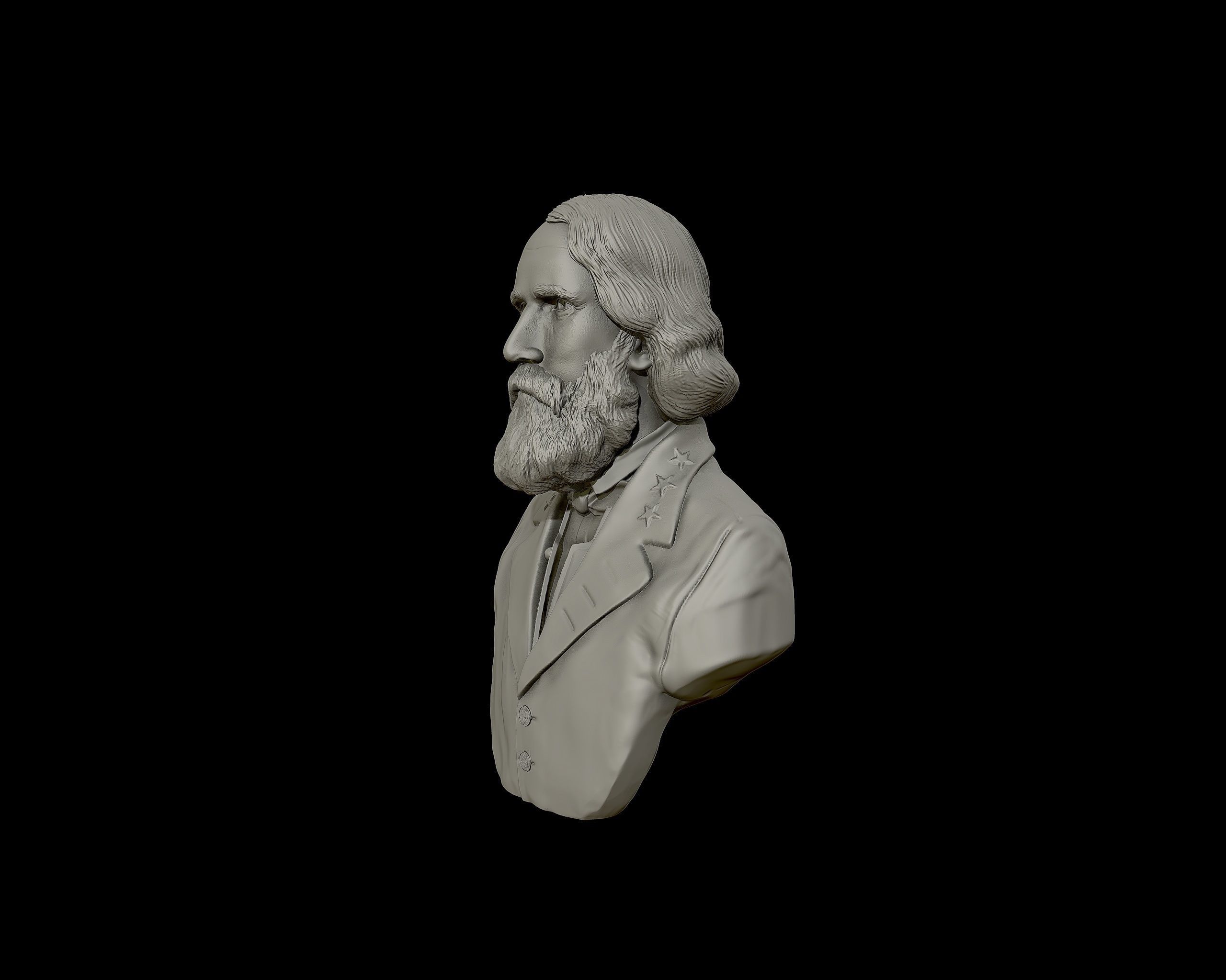 General Ambrose Powell Hill  bust sculpture 3D print model_14