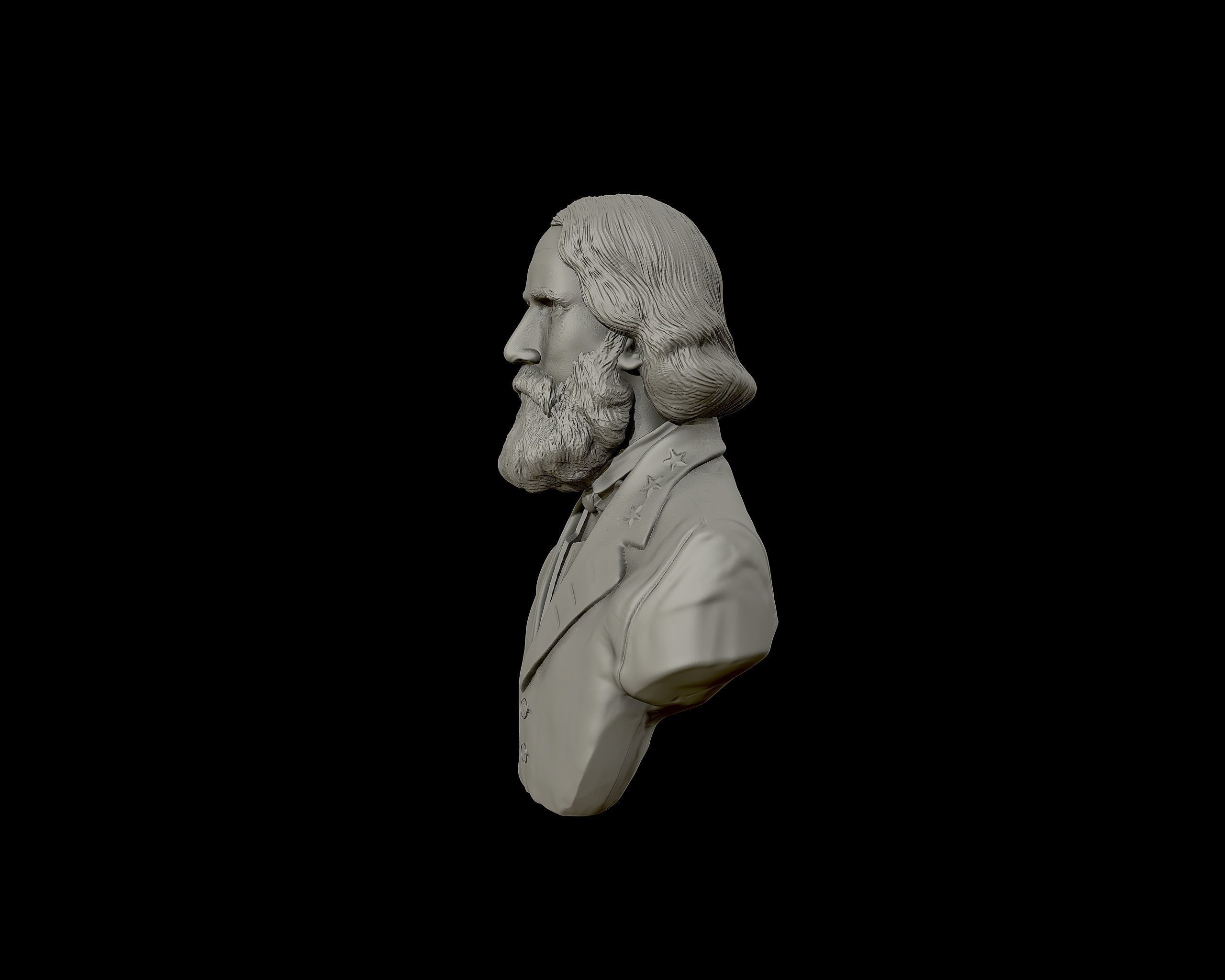 General Ambrose Powell Hill  bust sculpture 3D print model_15