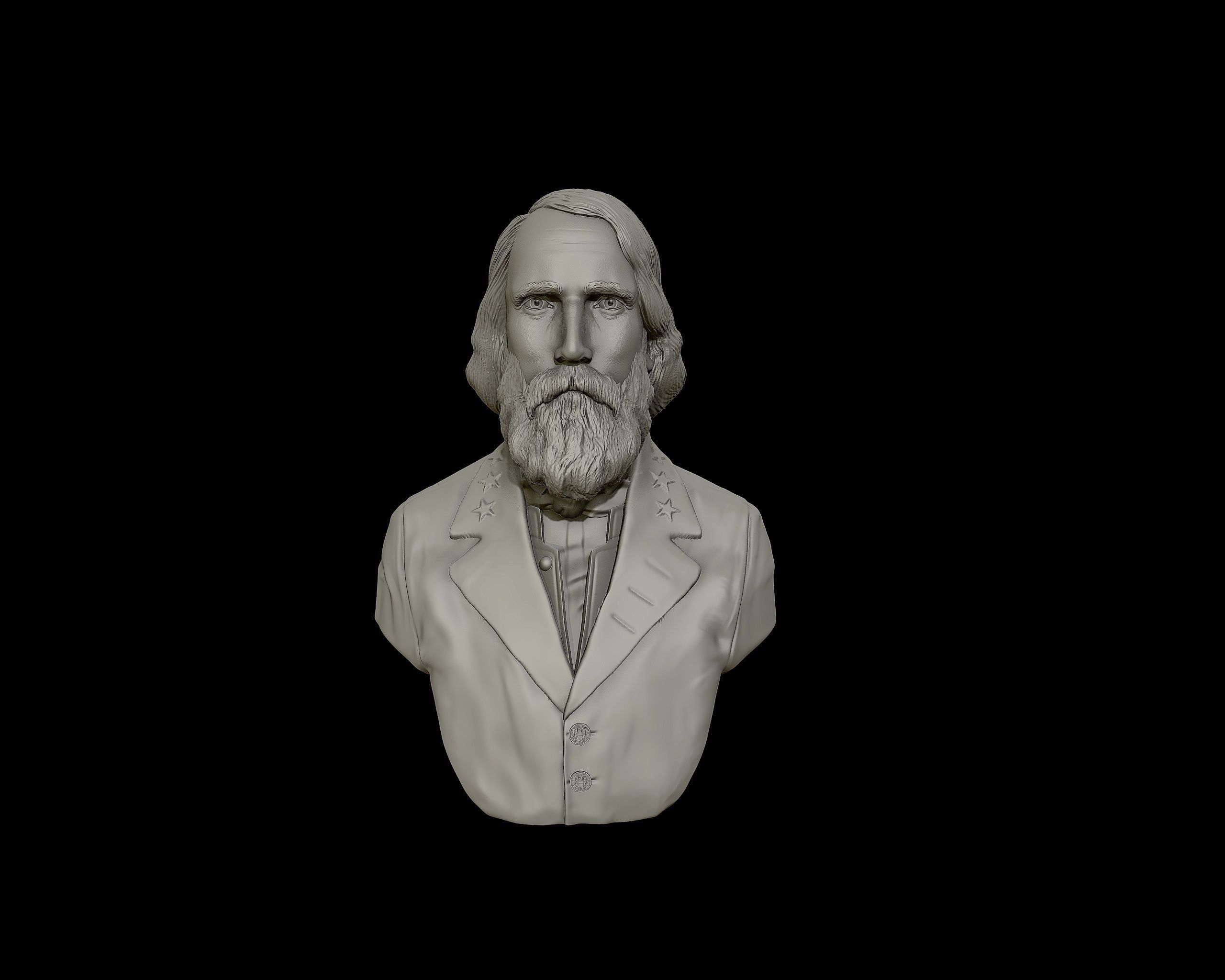 General Ambrose Powell Hill  bust sculpture 3D print model_9