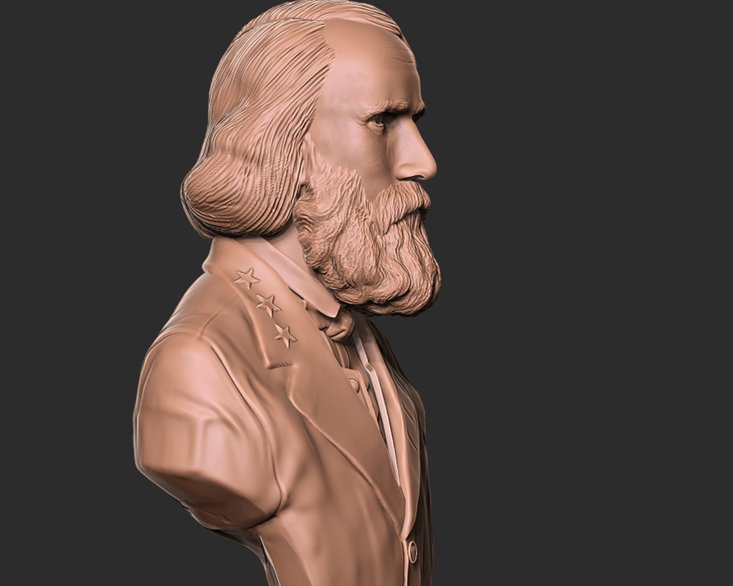 General Ambrose Powell Hill  bust sculpture 3D print model_4