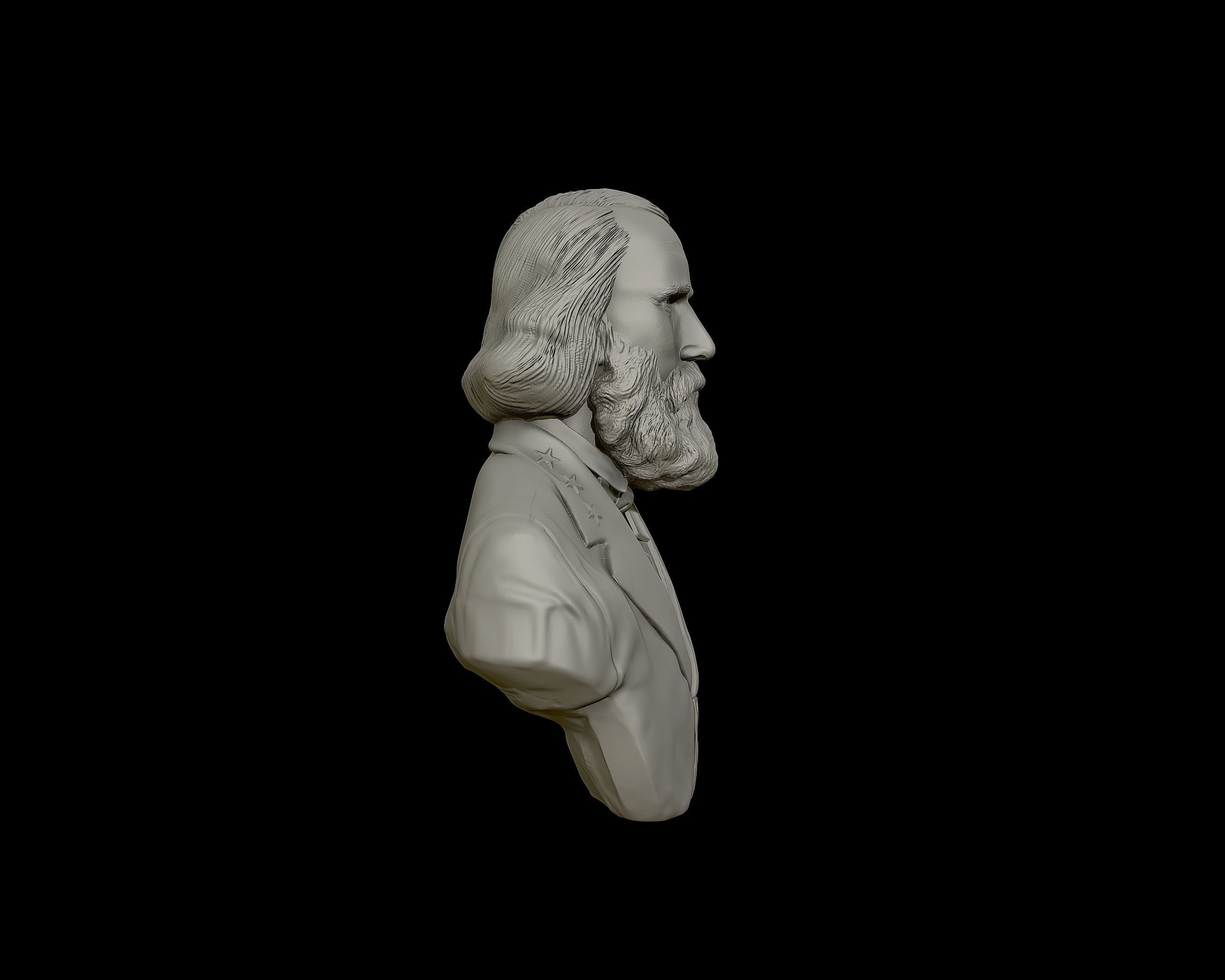 General Ambrose Powell Hill  bust sculpture 3D print model_19