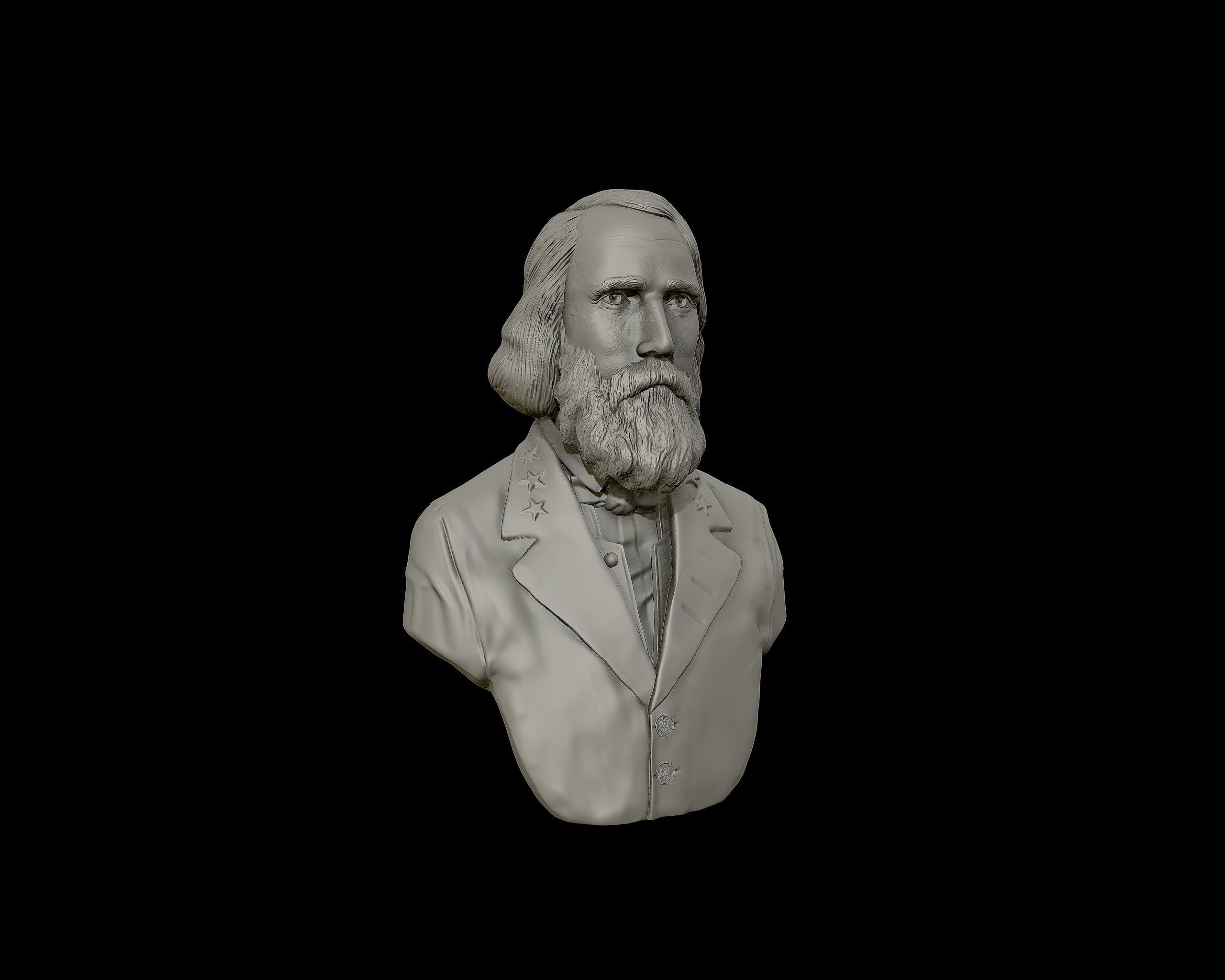 General Ambrose Powell Hill  bust sculpture 3D print model_21