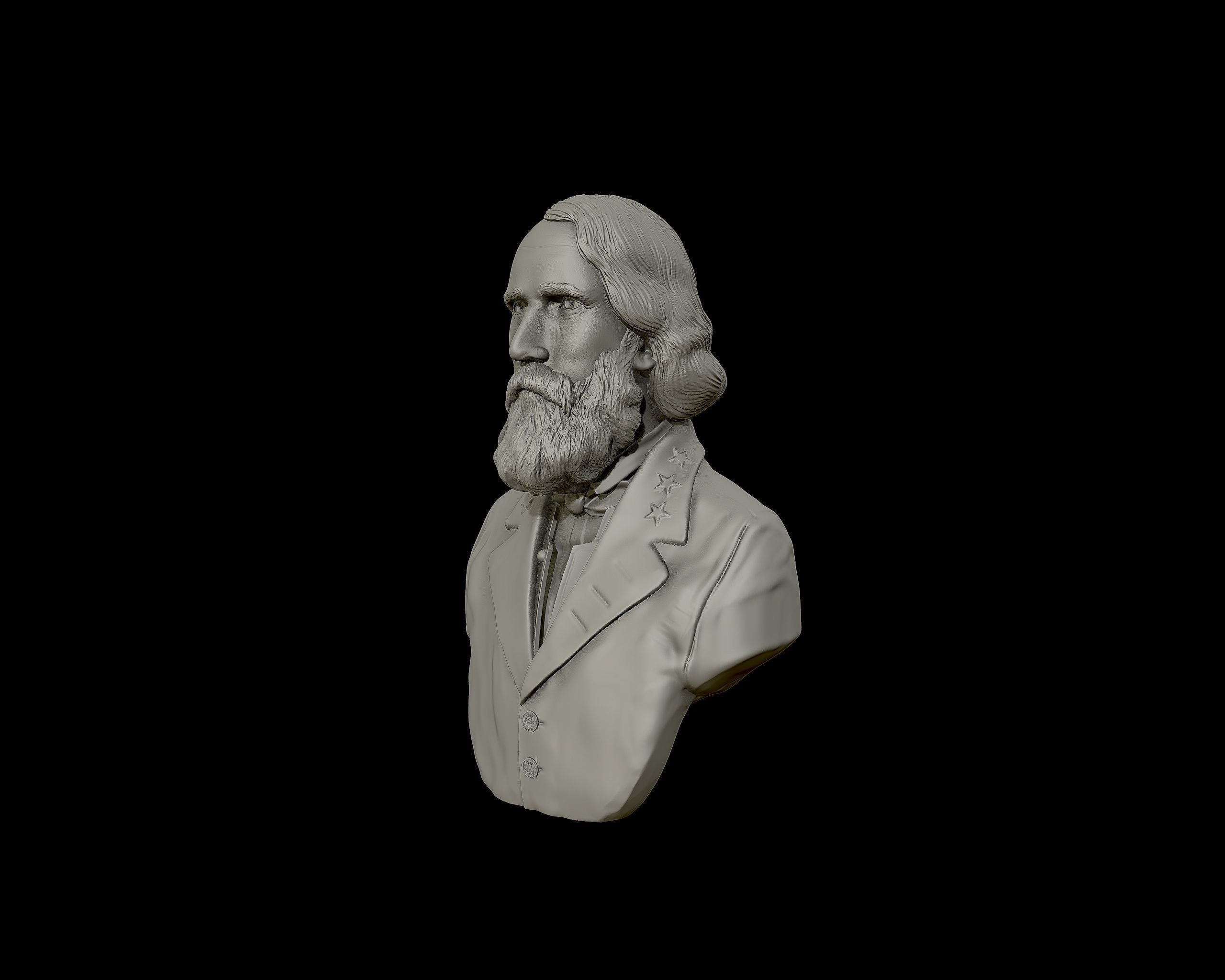 General Ambrose Powell Hill  bust sculpture 3D print model_13