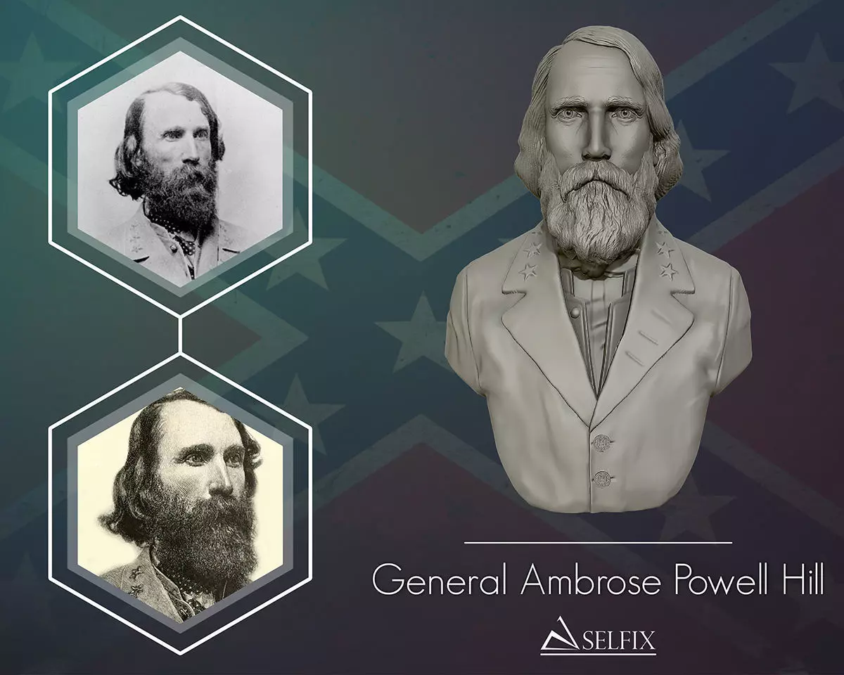 General Ambrose Powell Hill  bust sculpture 3D print model_0