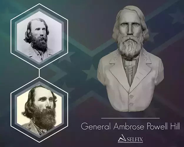 General Ambrose Powell Hill  bust sculpture 3D print model