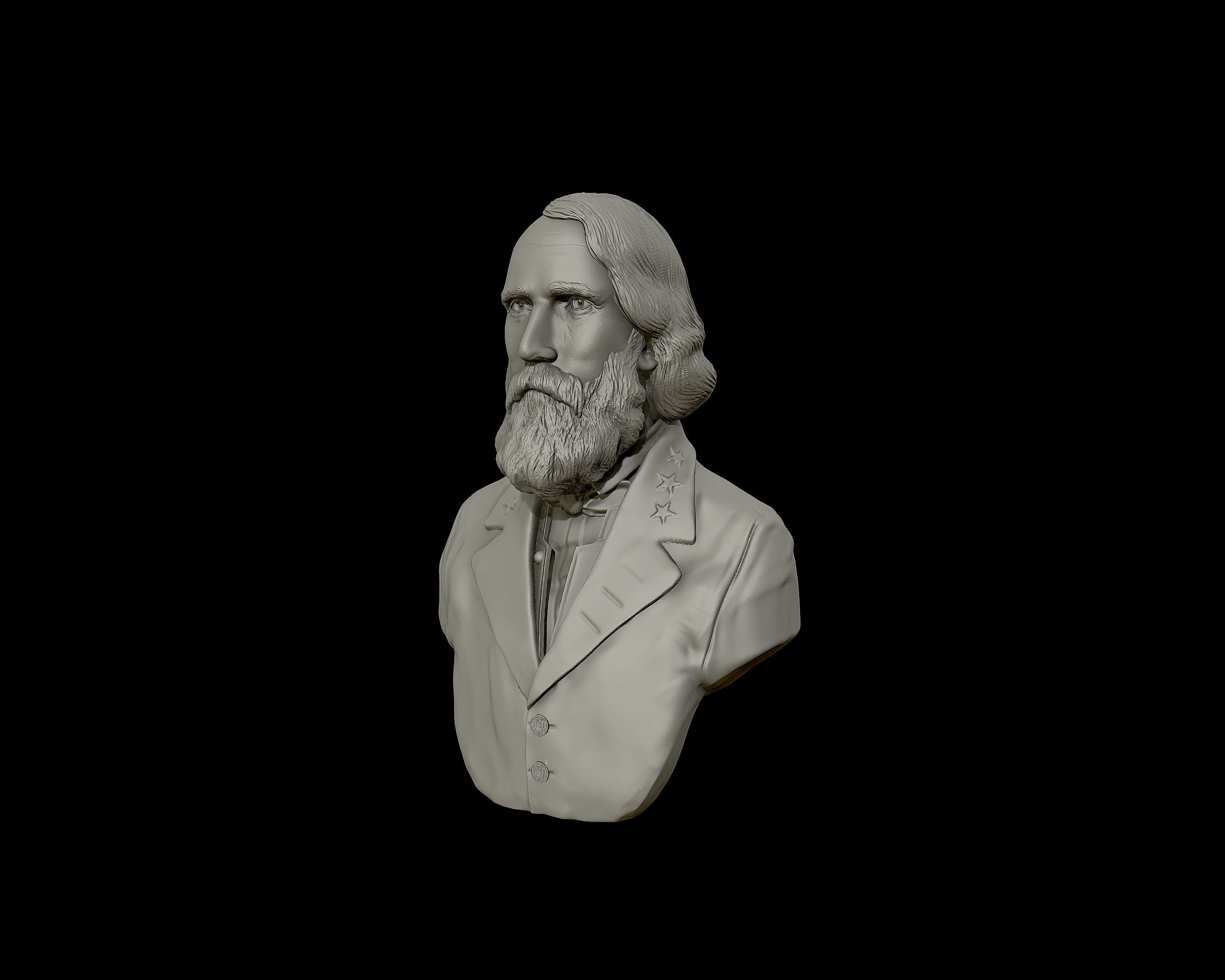 General Ambrose Powell Hill  bust sculpture 3D print model_12