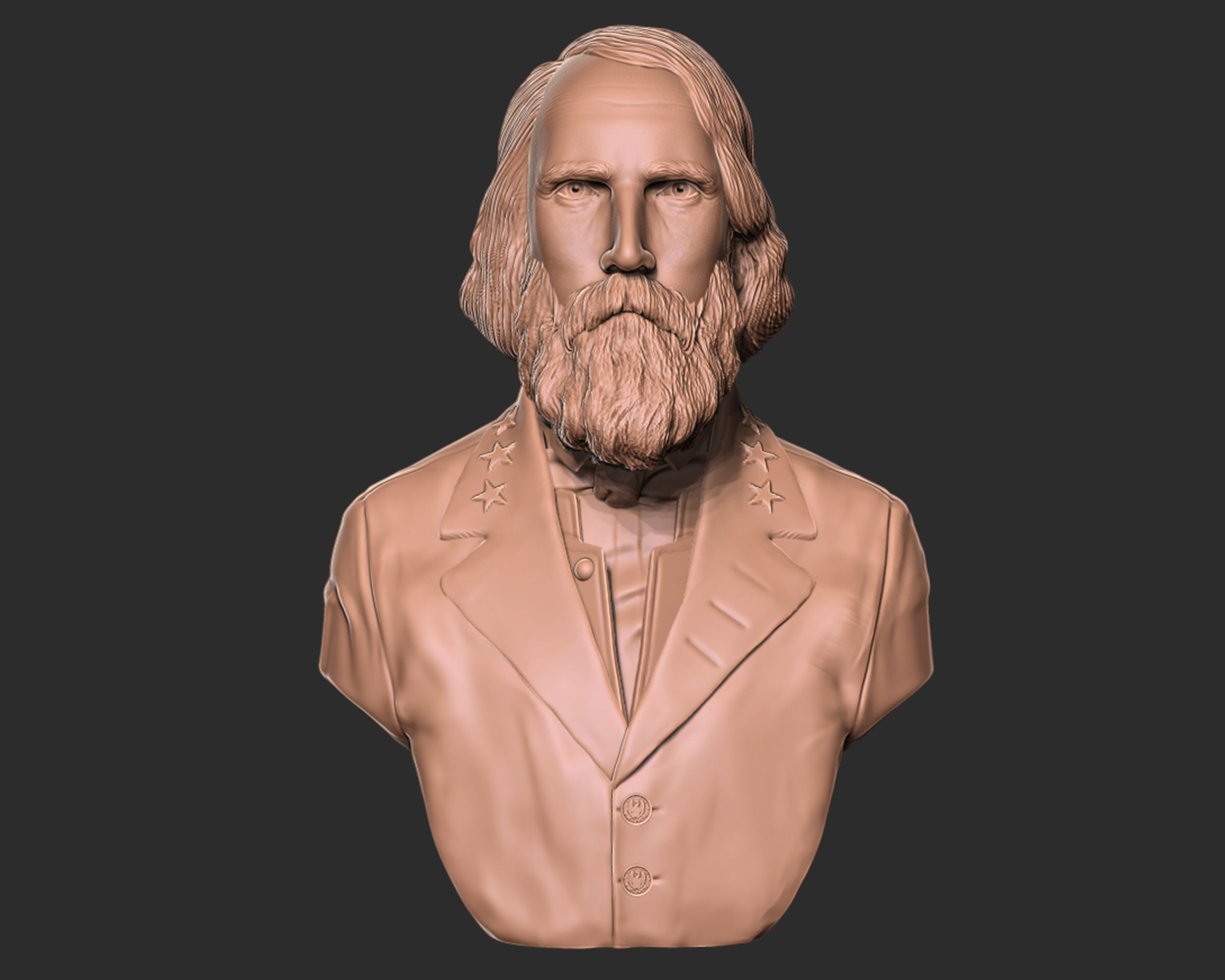 General Ambrose Powell Hill  bust sculpture 3D print model_2