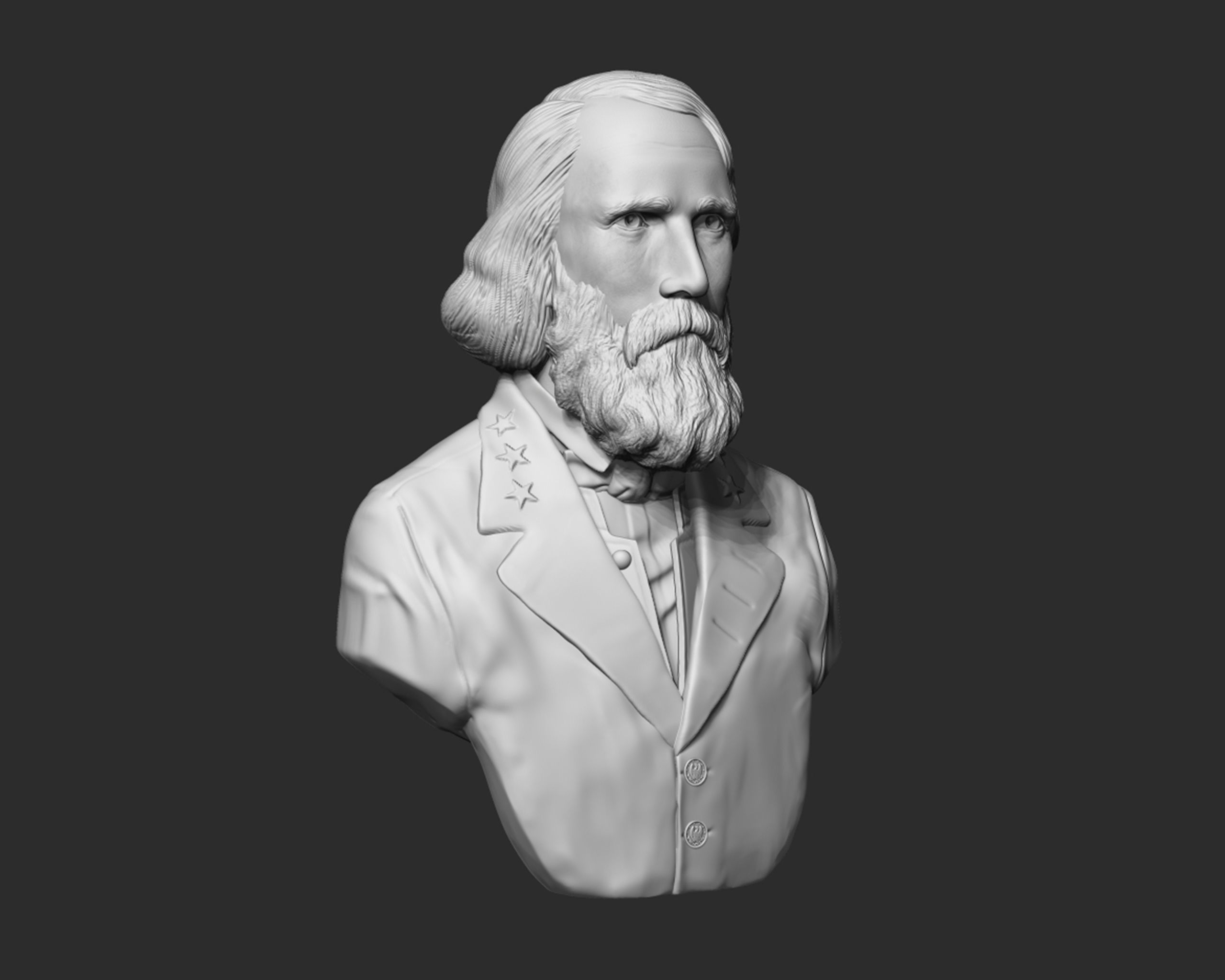 General Ambrose Powell Hill  bust sculpture 3D print model_7