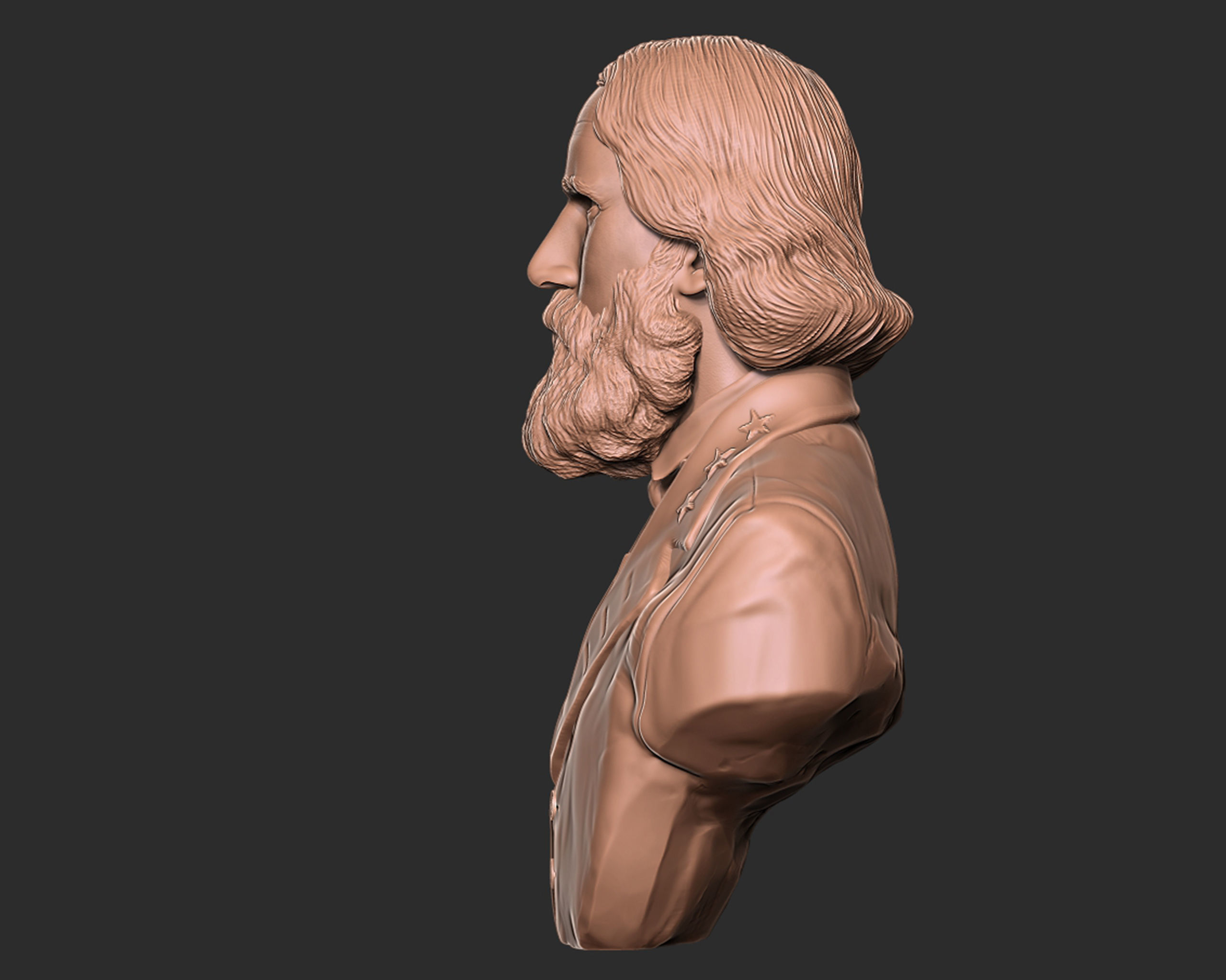 General Ambrose Powell Hill  bust sculpture 3D print model_6