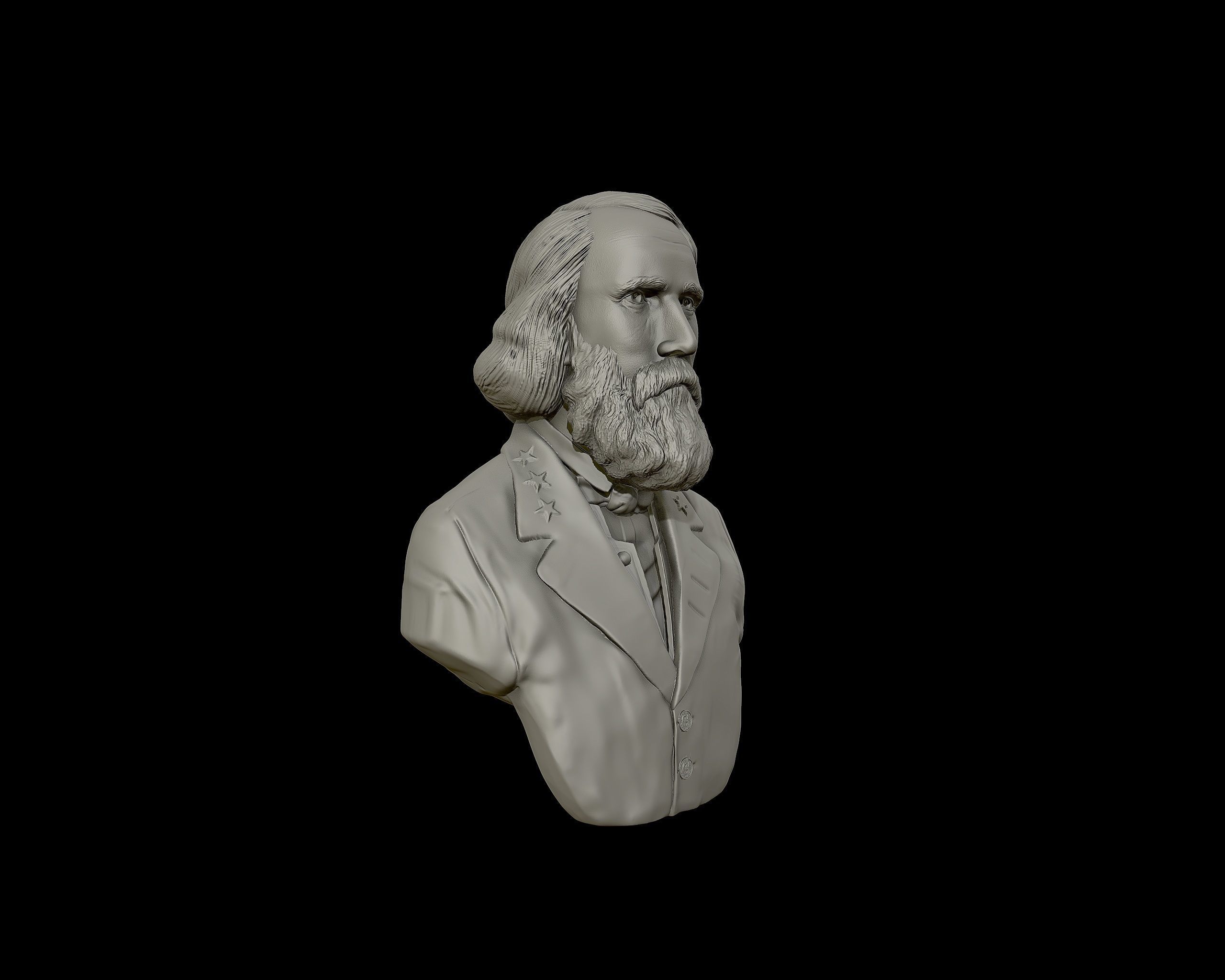 General Ambrose Powell Hill  bust sculpture 3D print model_20