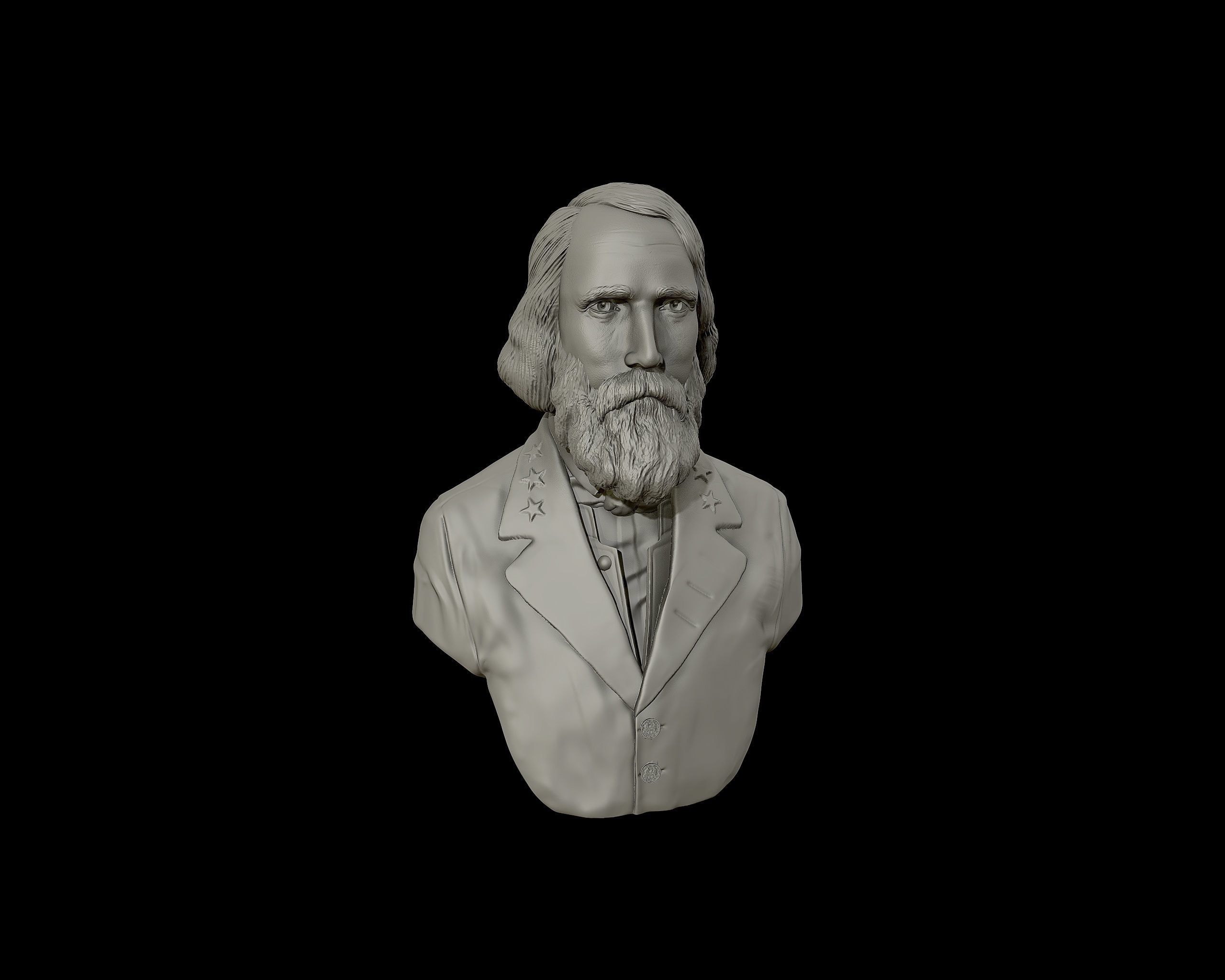General Ambrose Powell Hill  bust sculpture 3D print model_22