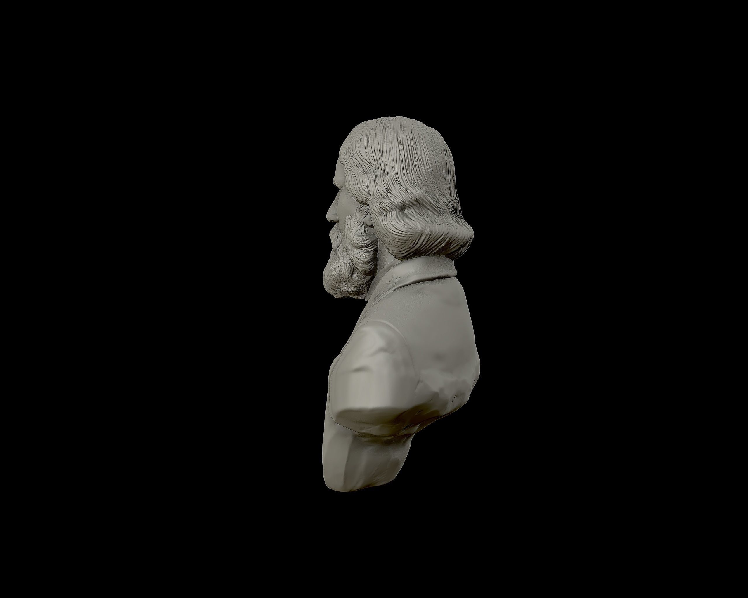 General Ambrose Powell Hill  bust sculpture 3D print model_16