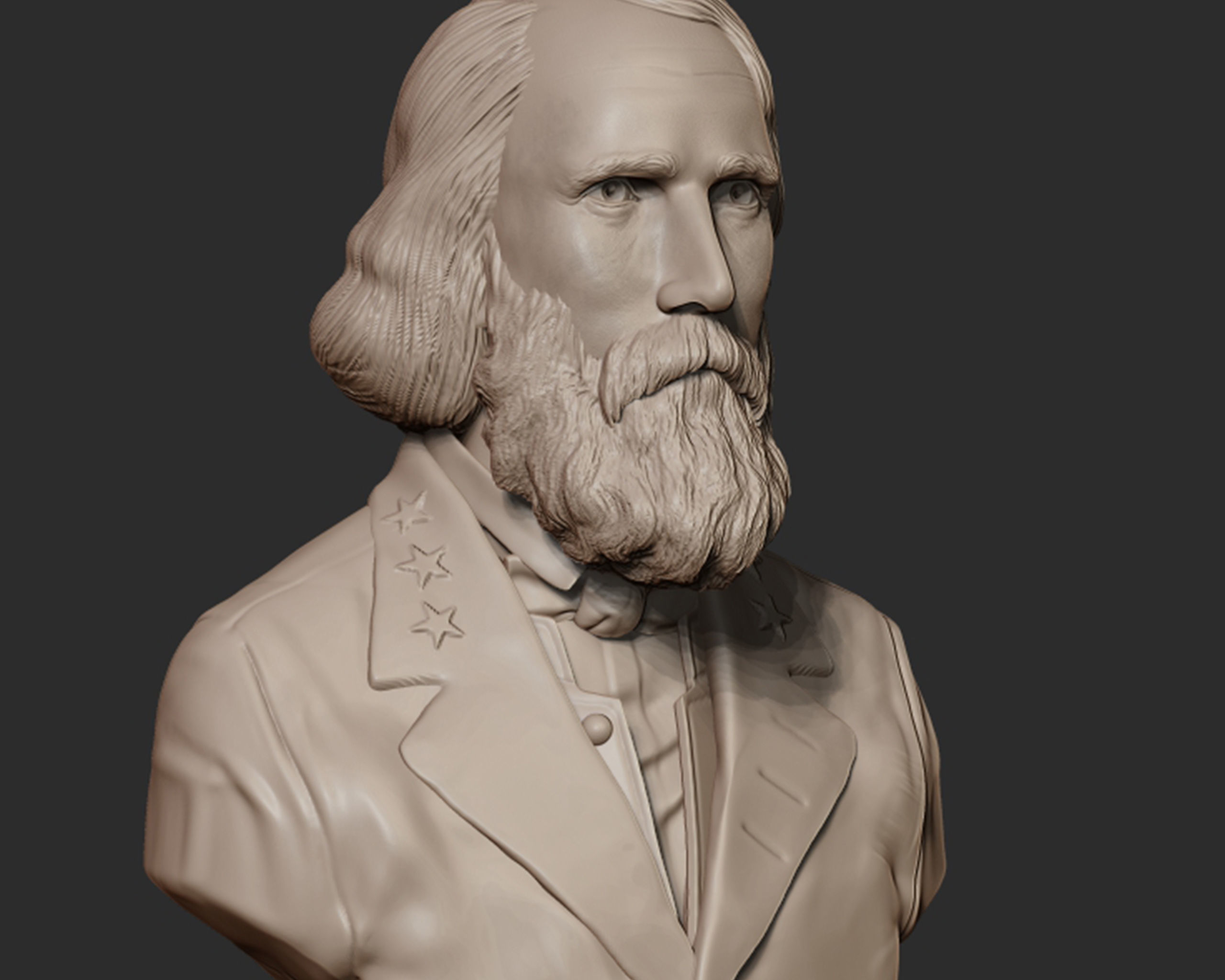 General Ambrose Powell Hill  bust sculpture 3D print model_8