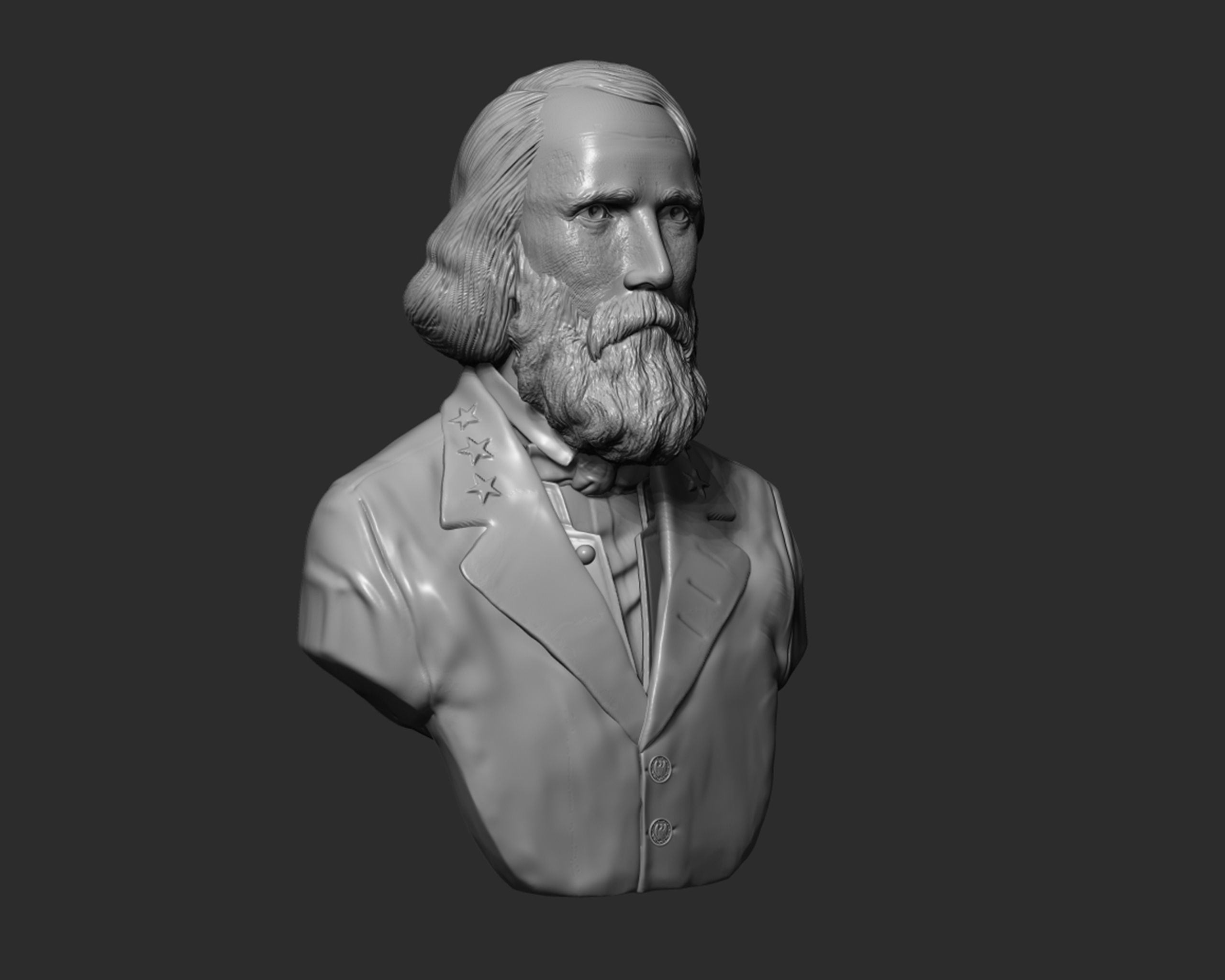 General Ambrose Powell Hill  bust sculpture 3D print model_23