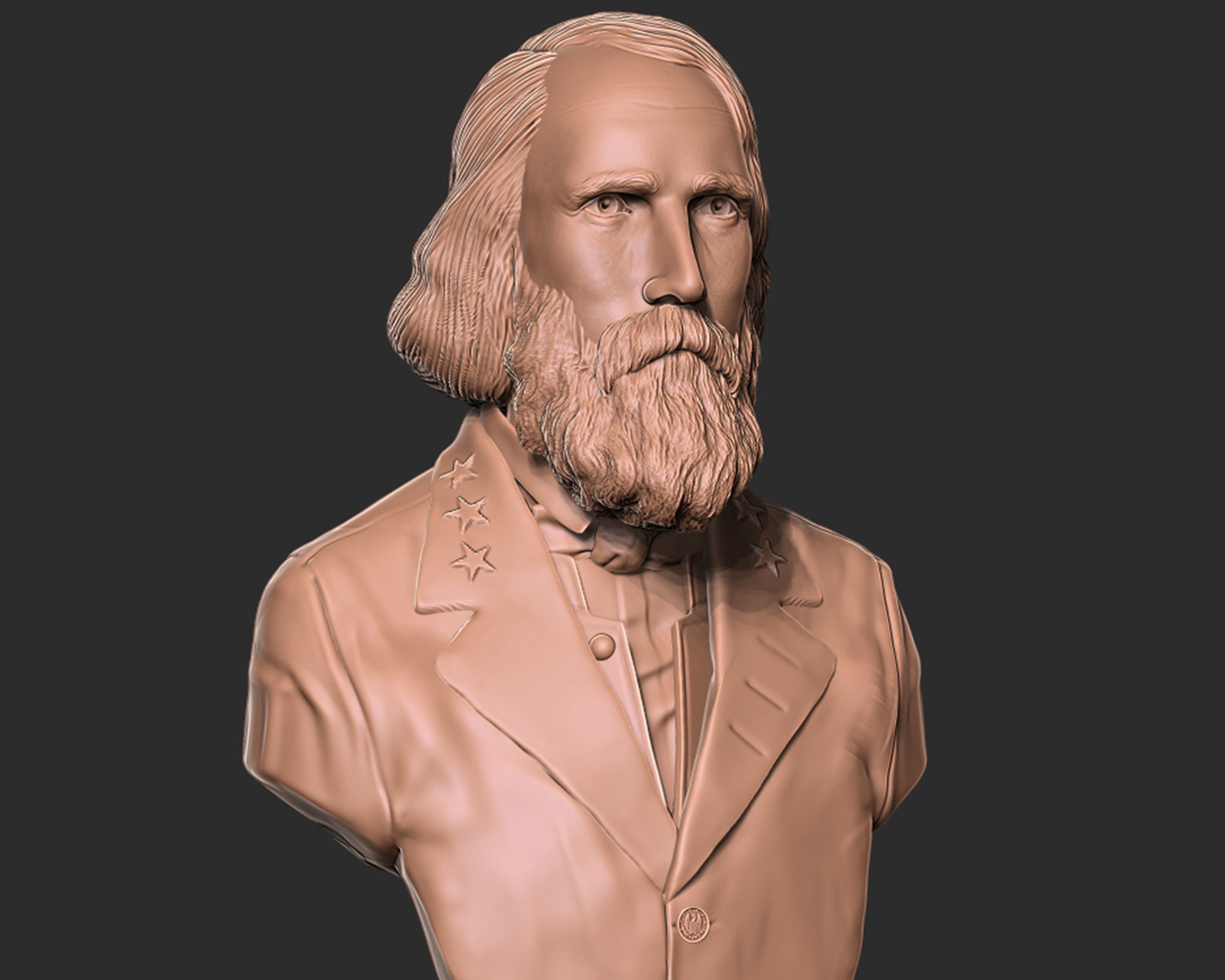General Ambrose Powell Hill  bust sculpture 3D print model_3