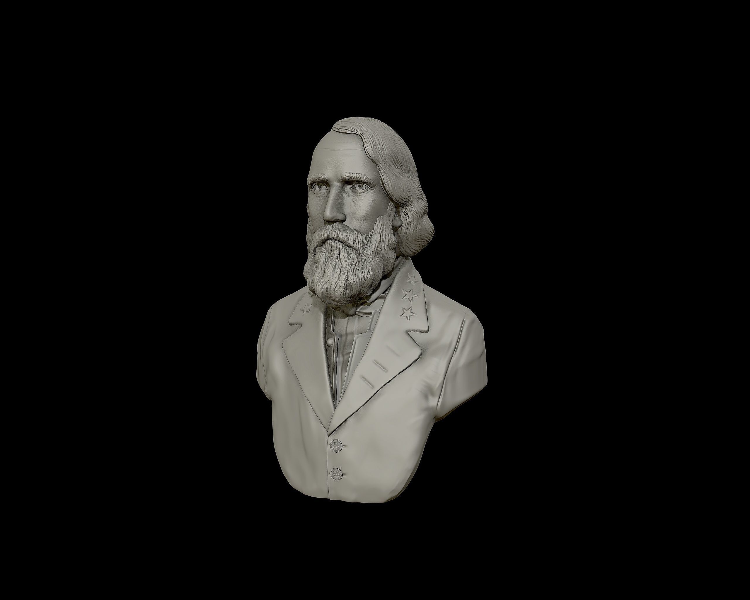 General Ambrose Powell Hill  bust sculpture 3D print model_11