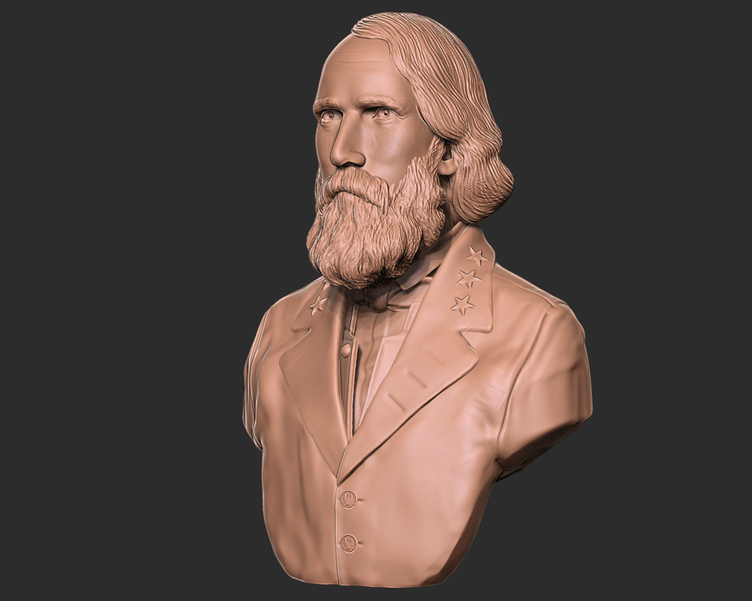 General Ambrose Powell Hill  bust sculpture 3D print model_5