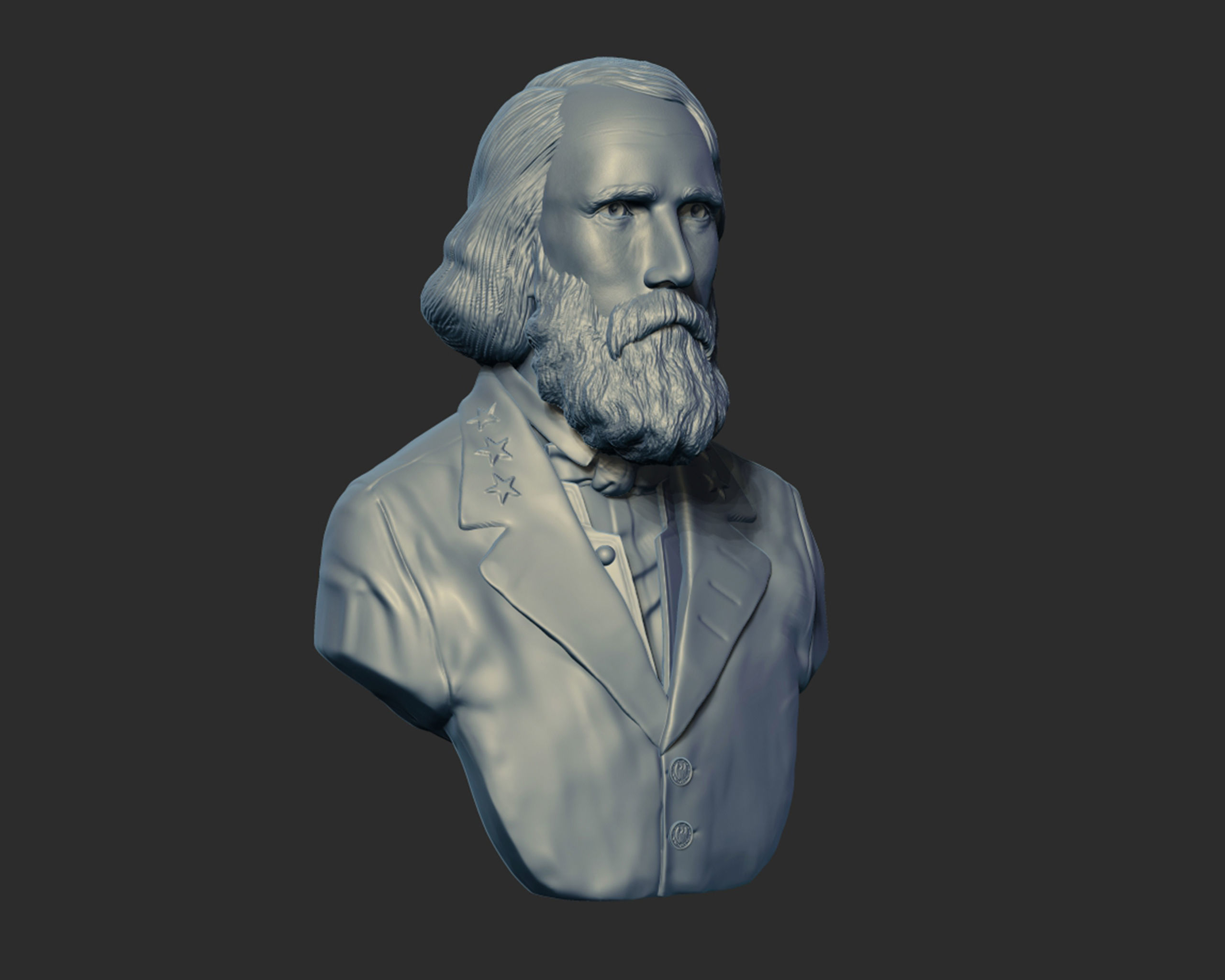 General Ambrose Powell Hill  bust sculpture 3D print model_25