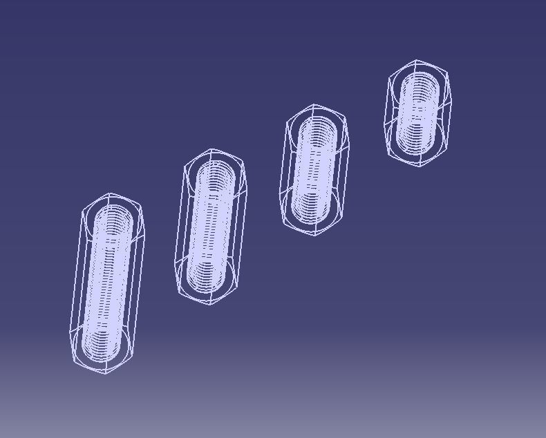 M14 Hexagonal Stud Connector 3D print model_3