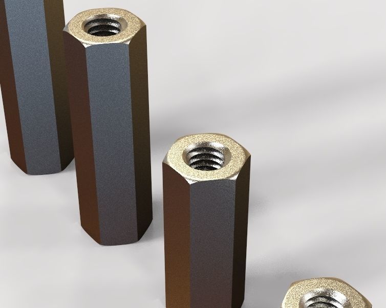 M14 Hexagonal Stud Connector 3D print model_1