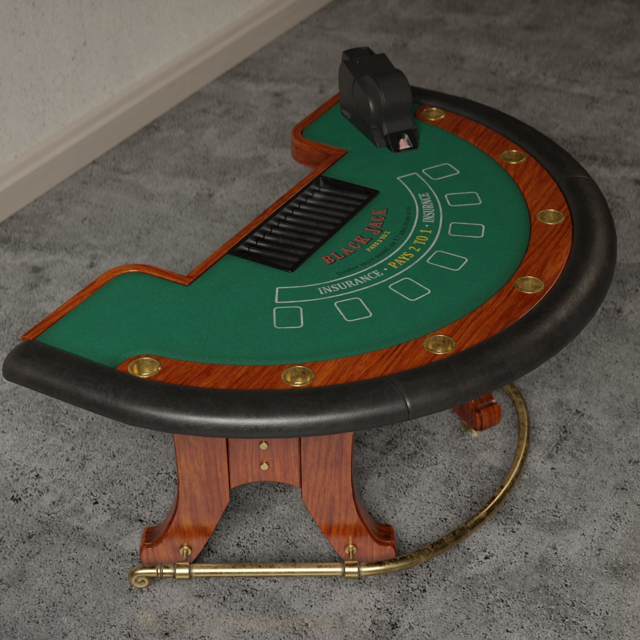 Blackjack Table 3D Low-poly 3D model_6